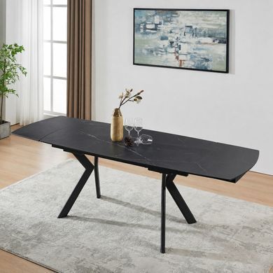 Стіл NOREEN CERAMIC 140(200)*80 чорний/чорний