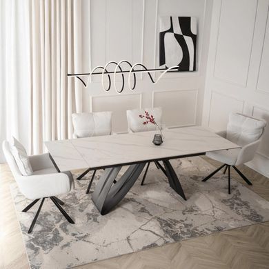 Обідній стіл MEBEL ELITE DEVON 160(220)*90 см Білий