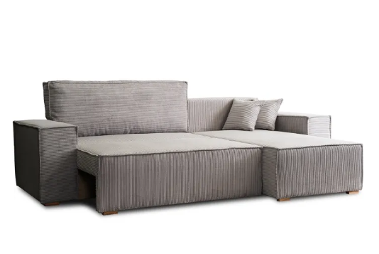 Угловой диван универсальный MEBEL ELITE ALEX 262 см ткань: серый