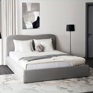 Кровать MEBEL ELITE BRISTOL Welur 140x200 см Серый