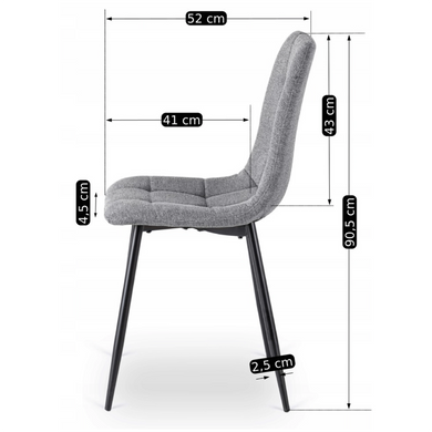 Обідній стілець MEBEL ELITE PERU 2 Сірий