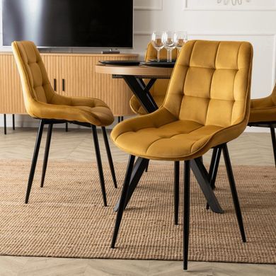 Обідній стілець MEBEL ELITE CHRIS Welur Гірчичний