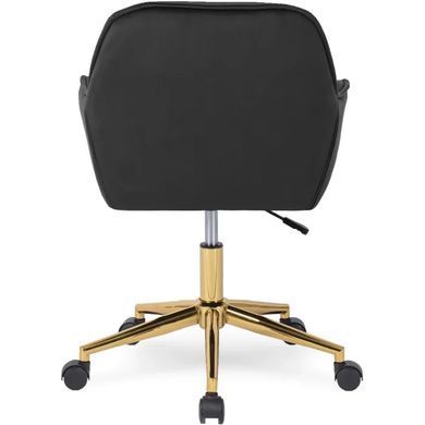 Крісло офісне обертове оксамитовий MEBEL ELITE MILAN Velvet Чорний / Золотий