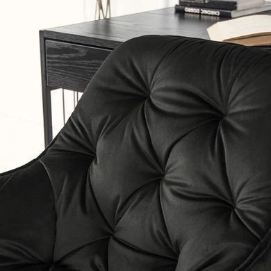 Крісло офісне обертове оксамитовий MEBEL ELITE MILAN Velvet Чорний / Золотий