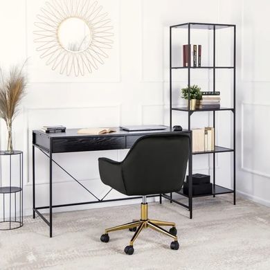 Крісло офісне обертове оксамитовий MEBEL ELITE MILAN Velvet Чорний / Золотий