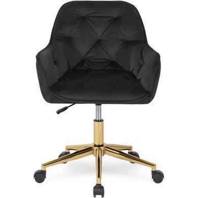 Крісло офісне обертове оксамитовий MEBEL ELITE MILAN Velvet Чорний / Золотий