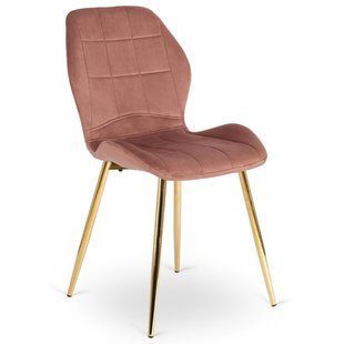 Стул MEBEL ELITE IRYS Розовый велюр на золотых ножках