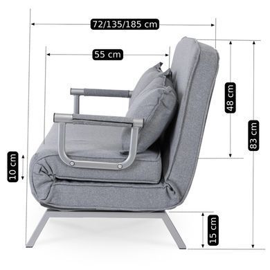 Розкладний диван MEBEL ELITE BART 2 Сірий
