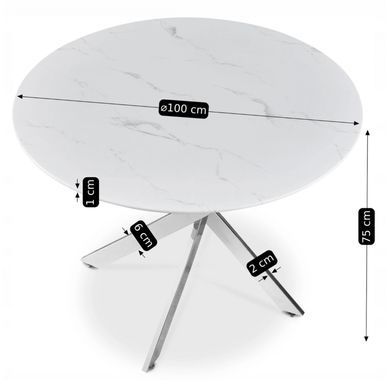 Обеденный стол MEBEL ELITE SOUL 100*100 см Белый