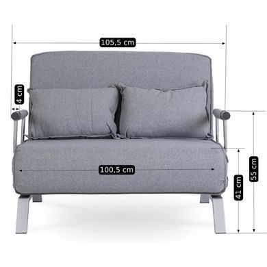 Розкладний диван MEBEL ELITE BART 2 Сірий