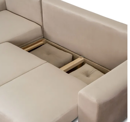 Угловой диван универсальный бархатный MEBEL ELITE MATEO Velvet 248 см серый