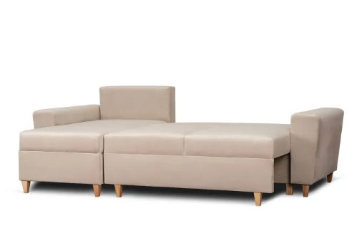 Угловой диван универсальный бархатный MEBEL ELITE MATEO Velvet 248 см серый