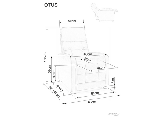 Крісло розкладне Otus велюр Сірий SIGNAL