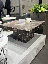 Журнальний столик MONOLIT Черный Мрамор 80x80 см HALMAR