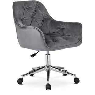 Кресло офисное поворотное бархатный MEBEL ELITE MONA Velvet Серый