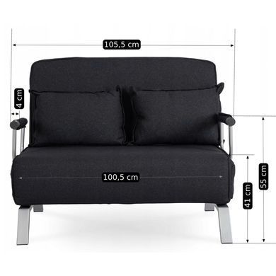 Раскладной диван MEBEL ELITE BART 2 Черный