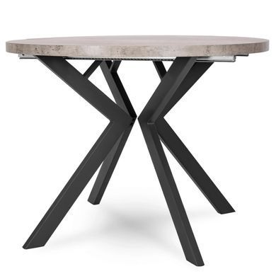 Розкладний обідній стіл MEBEL ELITE LUGO 90(190)* 76 см Бетон/Чорний