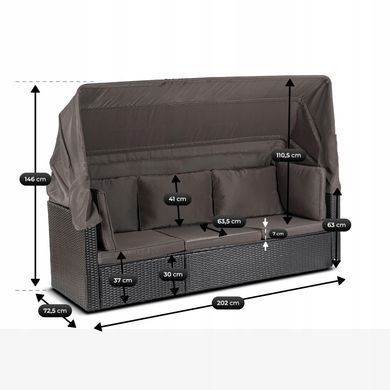 Комплект садових меблів MEBEL ELITE CALIENTE Коричневий