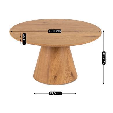 Журнальный стол MEBEL ELITE CARLY MAX 80*80 см Дуб
