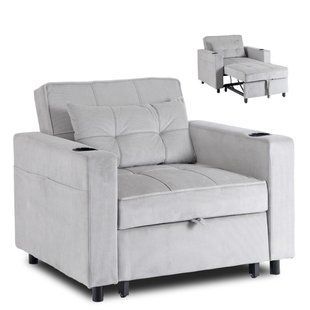 Кресло мягкое раскладное MEBEL ELITE SOLOR Velvet Серый