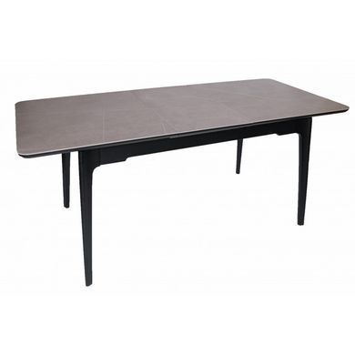 Стіл INTARSIO BERLIN CERAMIC 140(180)*80 сірий мат/чорний каркас