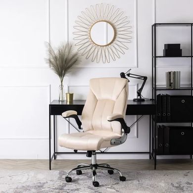 Крісло офісне обертове оксамитовий MEBEL ELITE SORIN 2 Velvet Бежевий