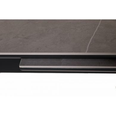 Стіл INTARSIO BERLIN CERAMIC 140(180)*80 сірий мат/чорний каркас