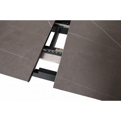 Стіл INTARSIO BERLIN CERAMIC 140(180)*80 сірий мат/чорний каркас