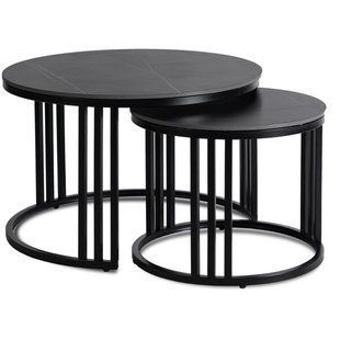 Комплект журнальных столов MEBEL ELITE JERRY Marmur 70*70 см Черный