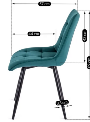 Стілець оксамитовий MEBEL ELITE RIO велюр Бірюзовий
