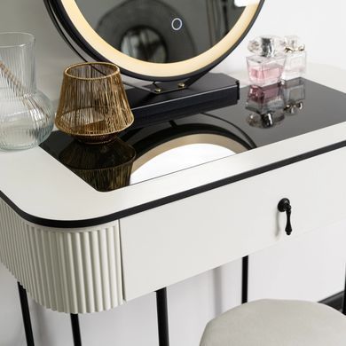 Туалетный стол с пуфом MEBEL ELITE EMPORIA MINI Белый