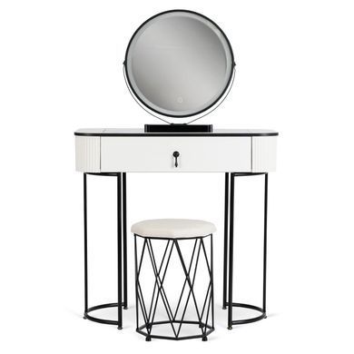 Туалетный стол с пуфом MEBEL ELITE EMPORIA MINI Белый