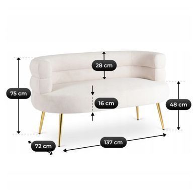 Диван MEBEL ELITE NANTES Кремовый