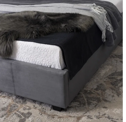 Ліжко двоспальне оксамитове MEBEL ELITE 160x200 MARI Velvet сірий