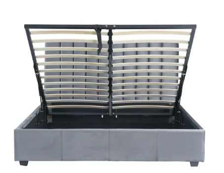 Ліжко двоспальне оксамитове MEBEL ELITE 160x200 MARI Velvet сірий