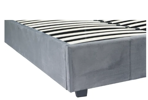 Ліжко двоспальне оксамитове MEBEL ELITE 160x200 MARI Velvet сірий