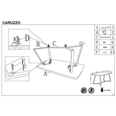 Стіл Caruzzo Дуб 180х90 см HALMAR