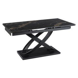 Раскладной обеденный стол MEBEL ELITE IBIZA 160(240)*90 см Marmur Черный