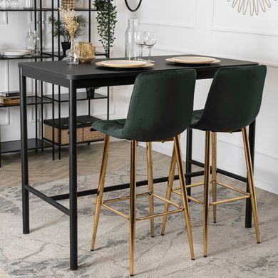 Барний стілець оксамитовий MEBEL ELITE ARIEL Ecru велюр Зелений / Золотий