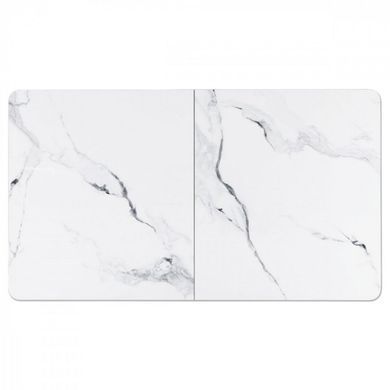 Стіл INTARSIO BERLIN CERAMIC 111(140)*75 білий глянець/чорний каркас
