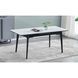 Стіл INTARSIO BERLIN CERAMIC 111(140)*75 білий глянець/чорний каркас