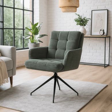 Обідній стілець поворотний MEBEL ELITE AKITA велюр Зелений