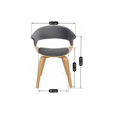 Стілець оксамитовий MEBEL ELITE GARY велюр Золотий дуб / Сірий