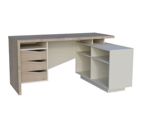 Стол письменный CONNECT 3 R SK 1575*786 Дуб кремона котта/Стоун бейж