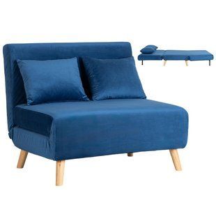 Диван раскладной MEBEL ELITE MARRY 2 Welur Синий