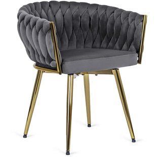 Стілець поворотний оксамитовий MEBEL ELITE RUBI Velvet Сірий