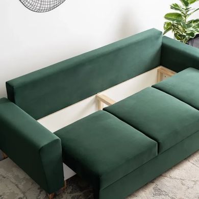 Диван 3-х місний оксамитовий MEBEL ELITE EMIL Velvet 230 см зелений