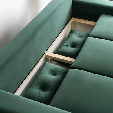 Диван 3-х місний оксамитовий MEBEL ELITE EMIL Velvet 230 см зелений