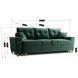 Диван 3-х місний оксамитовий MEBEL ELITE EMIL Velvet 230 см зелений