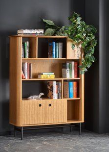 Стеллаж SMART REG-2 Дуб Натуральный/Черный HALMAR